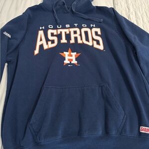 Stitches Navy Blue Astros Hoodie with Logo
